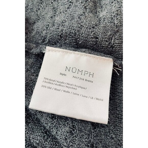 Numph Bretta Gray Button Front Cardigan Sweater S Textured Wool R3 - Picture 5 of 5